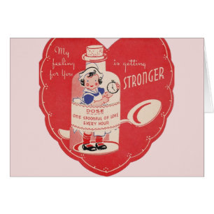 Carte vintage de Saint-Valentin de médecine