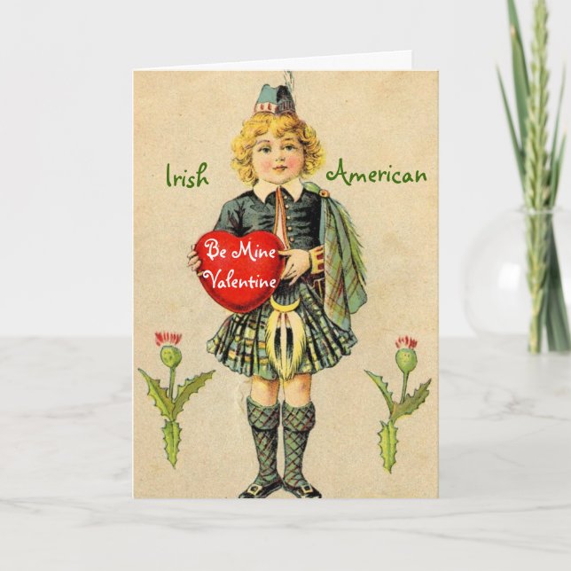 Carte vintage de Saint Valentin irlandaise (Devant)