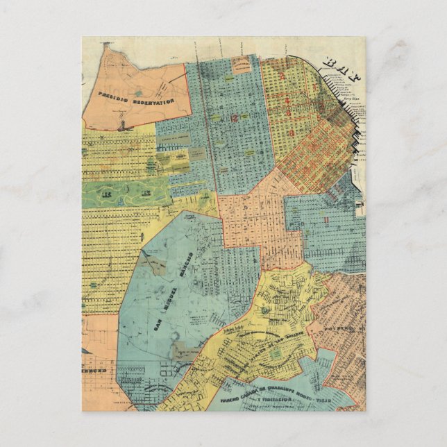 Carte vintage de San Francisco (1890) (Devant)