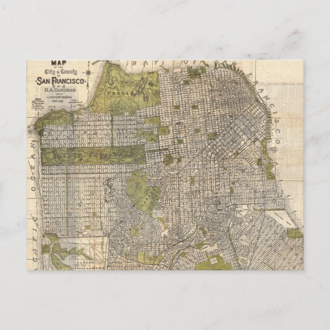 Carte vintage de San Francisco (1932) (Devant)