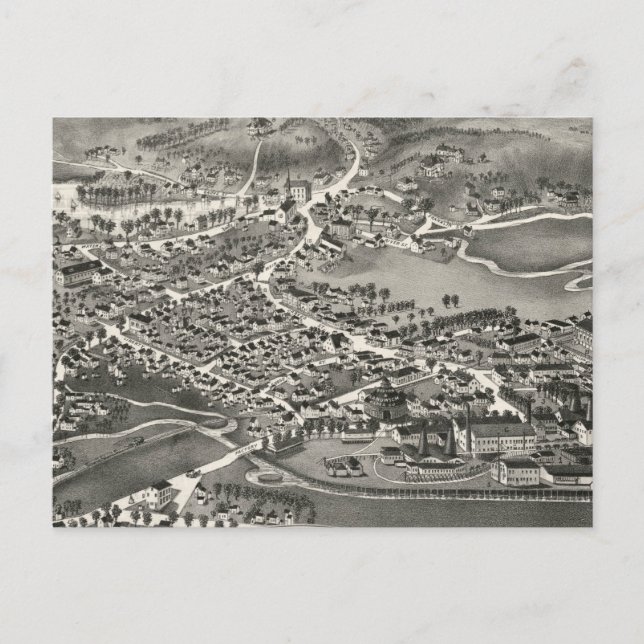 Carte vintage de Sandwich MA (1884) (Devant)