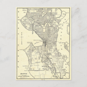 Carte vintage de Seattle (1914)