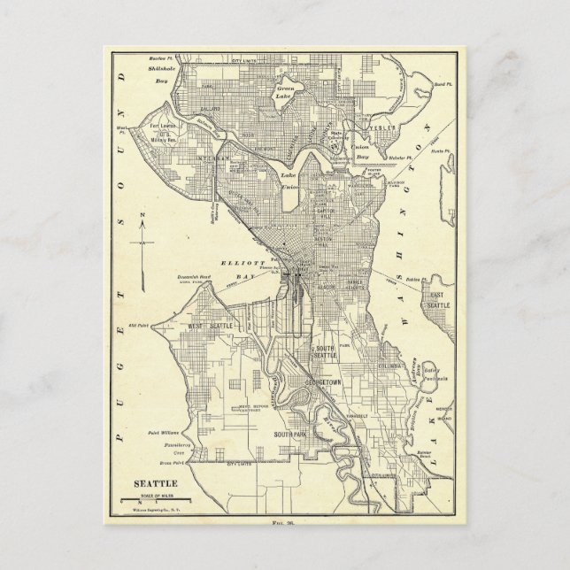 Carte vintage de Seattle (1914) (Devant)
