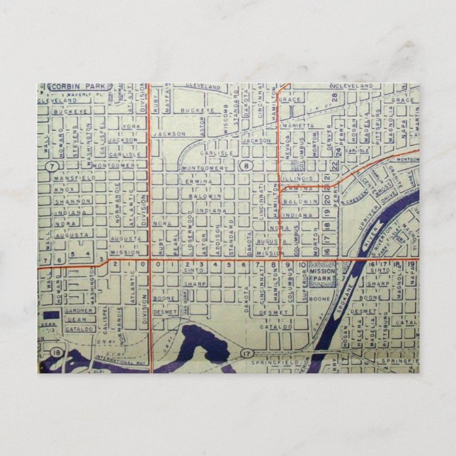 Carte Vintage de Spokane, WA (Devant)