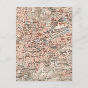 Carte vintage de Stuttgart Allemagne (1909)