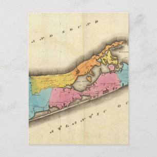 Carte vintage de Suffolk New York (1829)