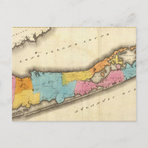 Carte vintage de Suffolk New York (1829)