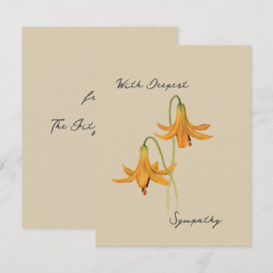 Carte vintage de Sympathie botanique Lily Aquarell