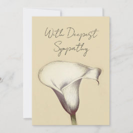 Carte vintage de Sympathie Florale Calla Lily