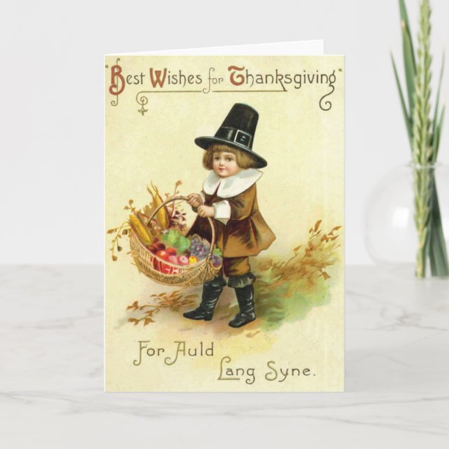 Carte vintage de thanksgiving (Devant)