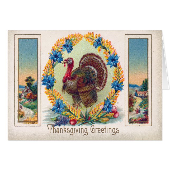 Carte vintage de thanksgiving (Devant horizontal)