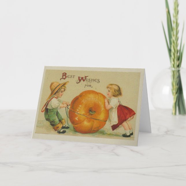 Carte vintage de thanksgiving d'image (Devant)