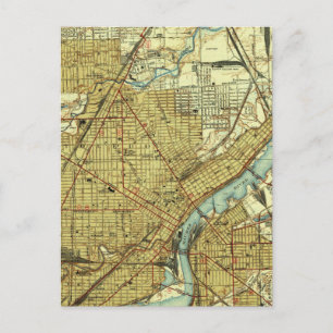 Carte vintage de Toledo Ohio (1938)