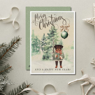 Carte vintage de vacances pour chien Rottweiler