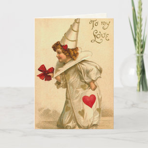 Carte vintage de Valentine pour des enfants