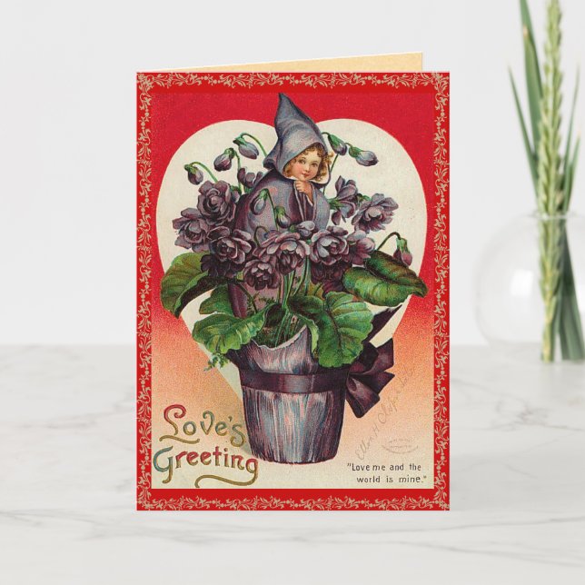 Carte vintage de violettes de Valentine (Devant)
