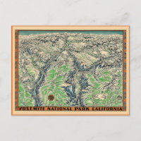 Carte vintage de Yosemite