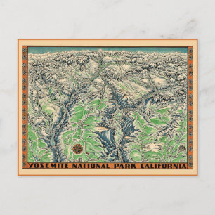 Carte vintage de Yosemite
