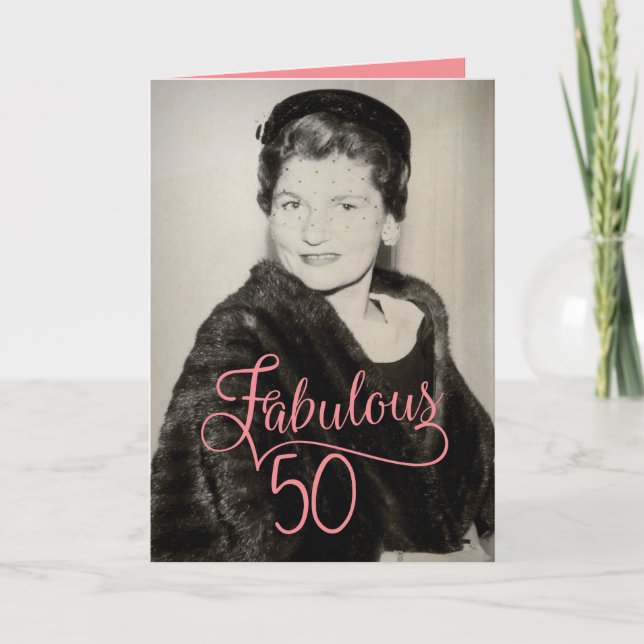 Carte Vintage des années 1950 Fabuleux 50e anniversaire  (Devant)