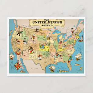 Carte Vintage des États-Unis