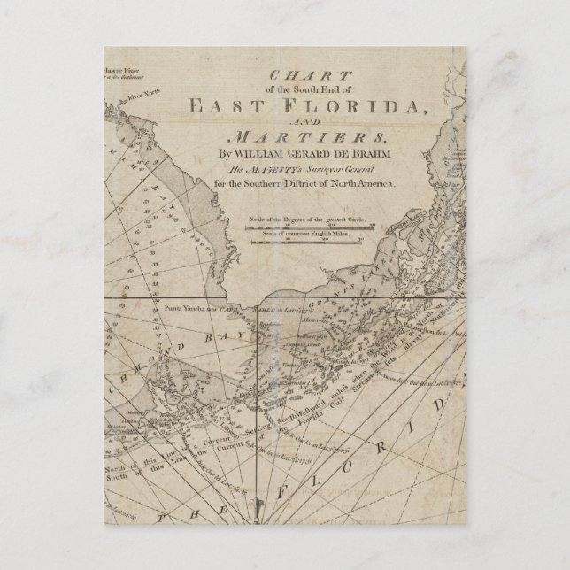 Carte vintage des Florida Keys (1771) (Devant)