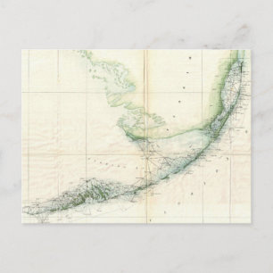 Carte vintage des Florida Keys (1859)