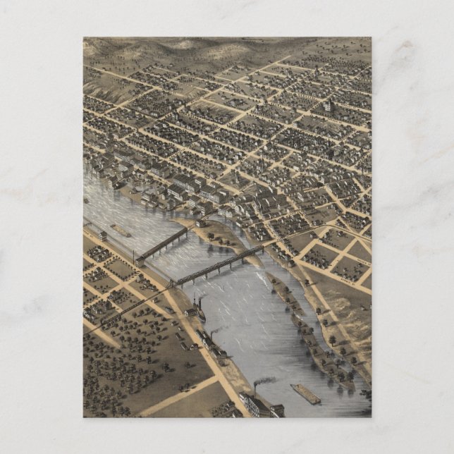 Carte vintage des Grands Rapids (1868) (Devant)