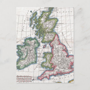Carte vintage des îles britanniques (1780)