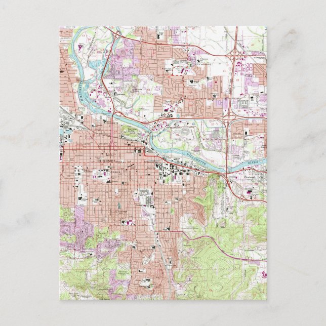 Carte vintage d'Eugene Oregon (1967) (Devant)