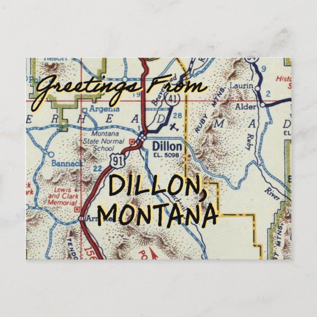 Carte Vintage Dillon MT (Devant)