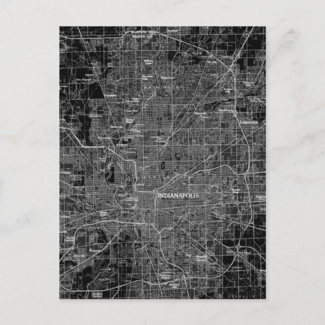 Carte vintage d'Indianapolis (Devant)