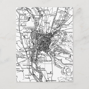 Carte vintage du Caire Egypte (1911)