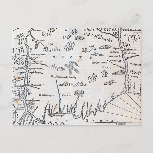 Carte vintage du Connecticut (Devant)