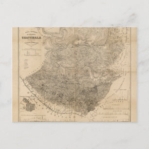 Carte vintage du Guatemala (1859)