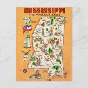 Carte Vintage du Mississippi