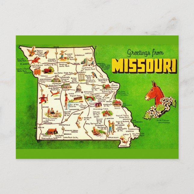 Carte vintage du Missouri (Devant)