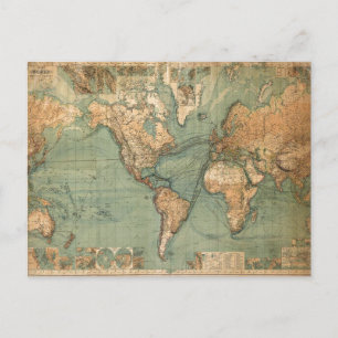 Carte vintage du monde antique