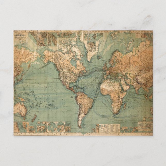 Carte vintage du monde antique (Devant)