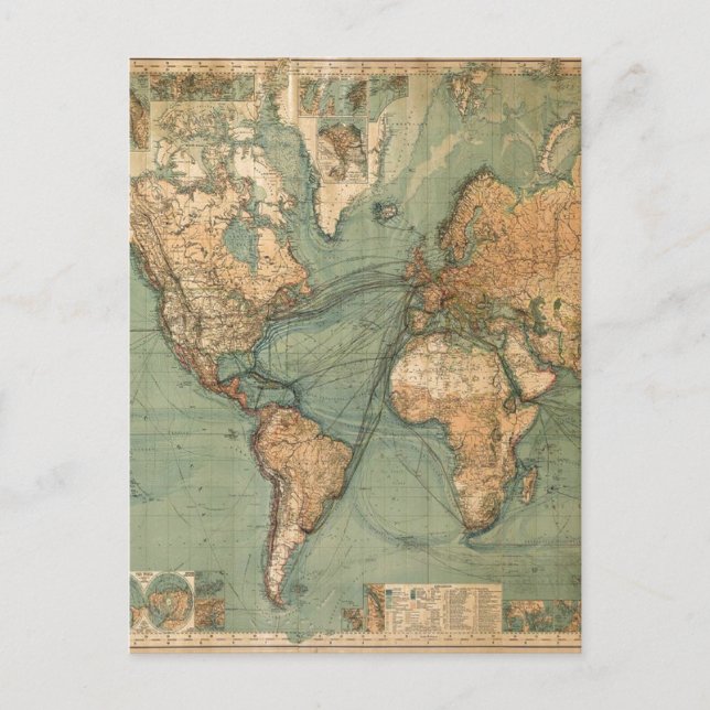 Carte vintage du monde antique (Devant)