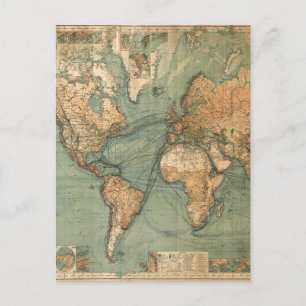 Carte vintage du monde antique