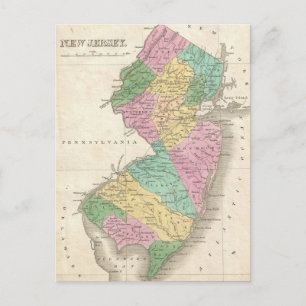 Carte vintage du New Jersey (1827)