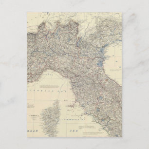 Carte vintage du nord de l'Italie (1861)