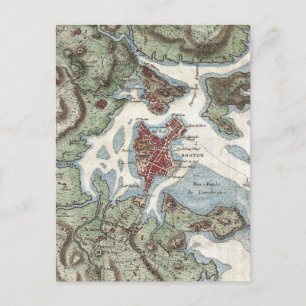 Carte vintage du port de Boston (1807)