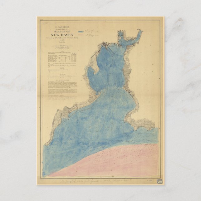 Carte vintage du port de New Haven Connecticut (Devant)