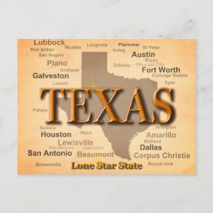 Carte Vintage du Texas