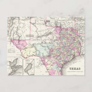 Carte vintage du Texas (1855)