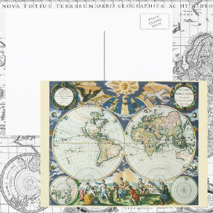 Carte vintage du Vieux Monde, 1666 par Pieter Goos
