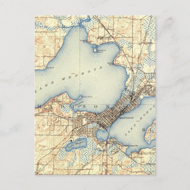 Carte Vintage du Wisconsin Madison (Devant)