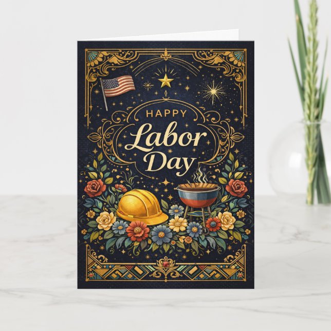 Carte Vintage Elegant Labor Day  (Devant)