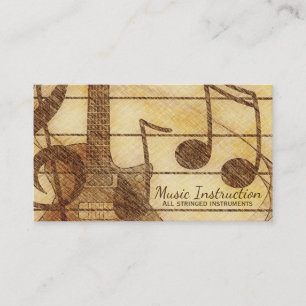 Carte vintage élégante d'industrie musicale de